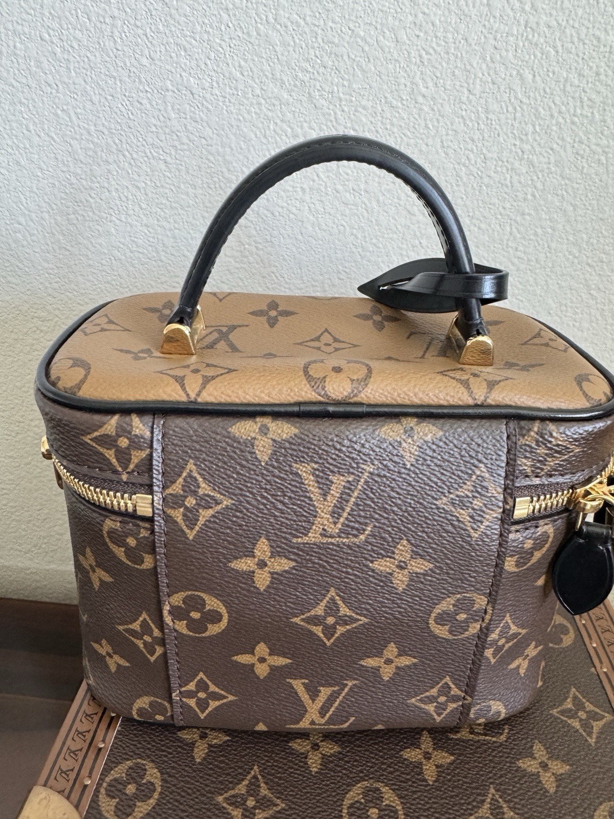 Louis Vuitton Monogram Vanity PM Top Handle Vanity Bag Detachable Strap Padlock