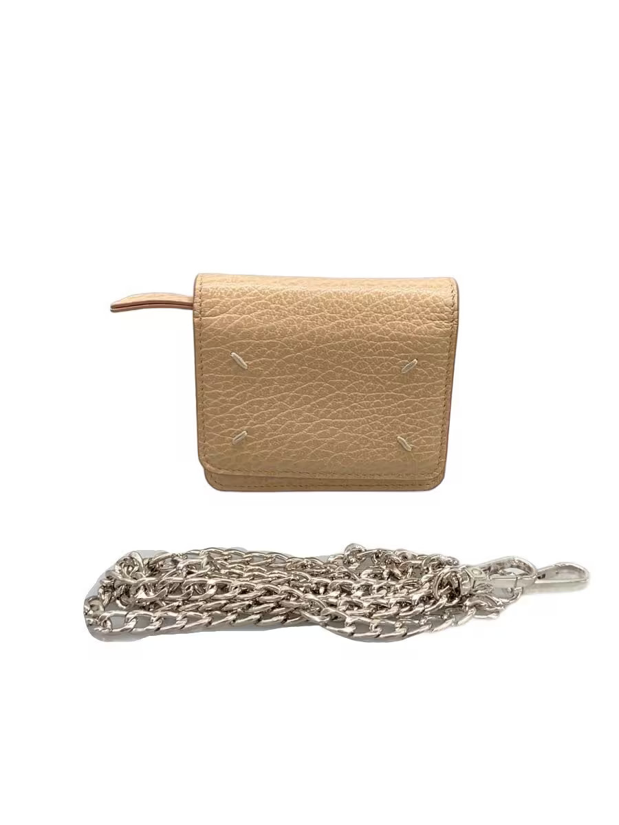 Maison Margiela Small Wallet Chain Shoulder Bag in Pink Leather