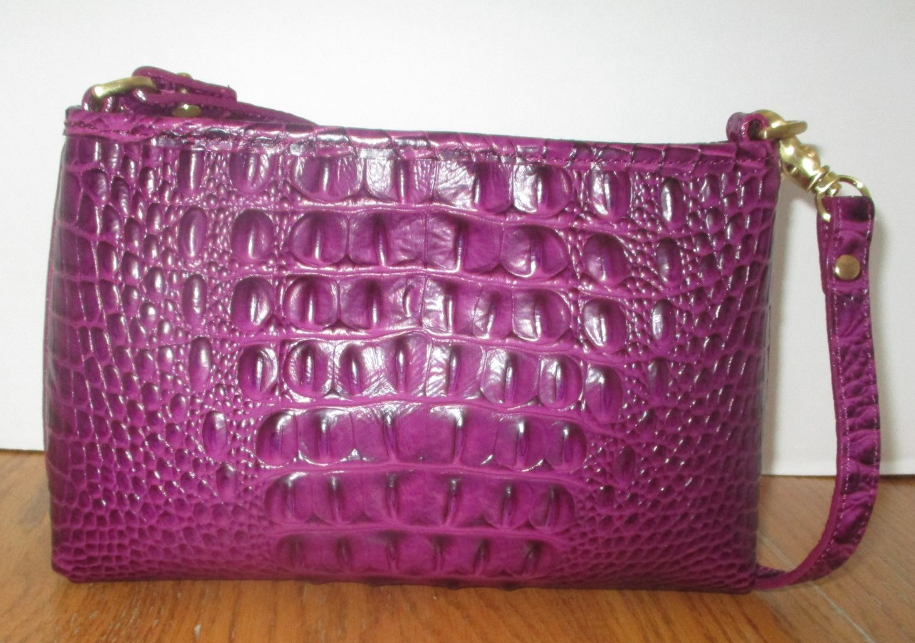 Brahmin Leather Anytime Mini Croc-Embossed Shoulder Bag WINTERBERRY Melbourne