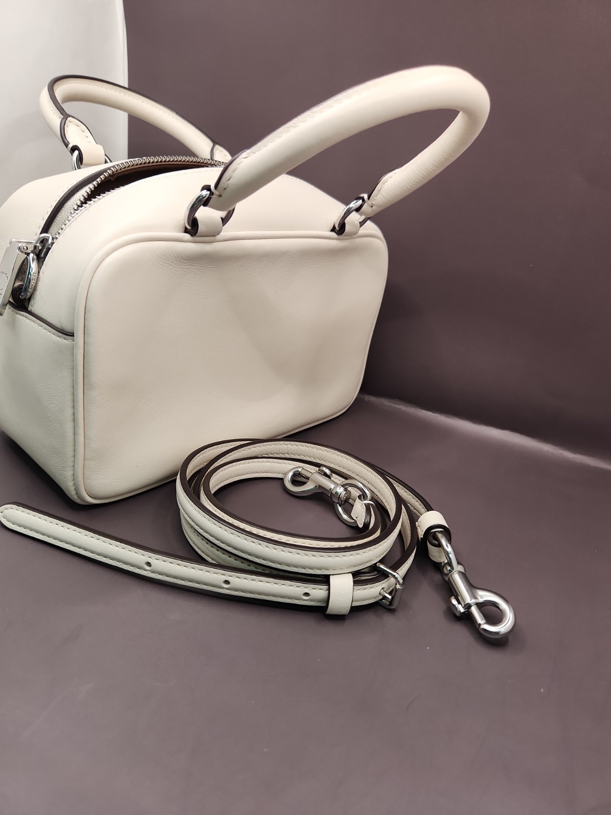 NEW Coach Small Smooth Leather Satchel Bag – White Chalk # D2557-CT776