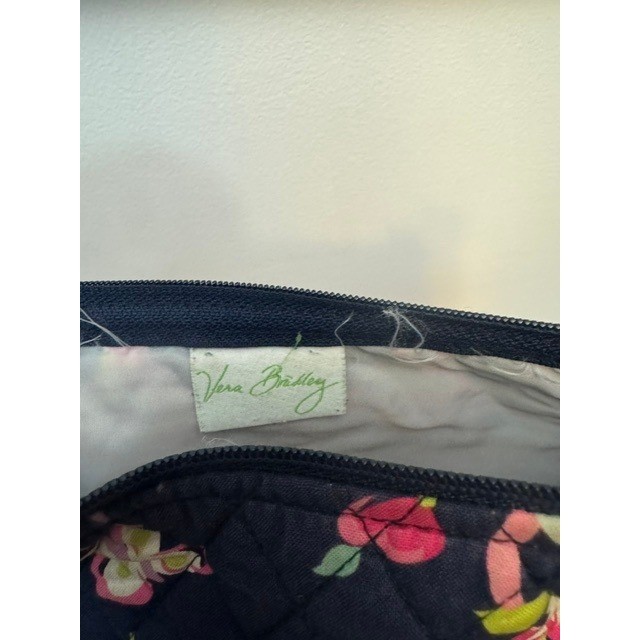 Vera Bradley Quilted Floral Butterfly Crossbody Bag Navy Blue Adjustable Strap
