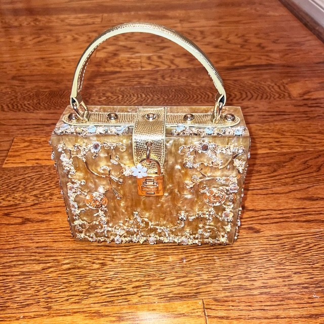 Verano Hill Silver With Gold crystal-embellished evening clutch bag