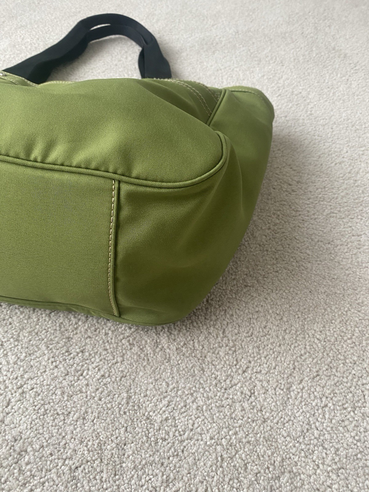 Franco Sarto Olive Green Nylon Tote Bag Large Travel Shoulder Purse
