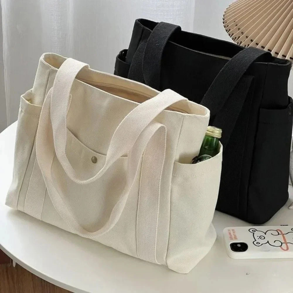 Stylish Large Canvas Tote Bag for Work, College & Daily Use – Women’s Shoulder