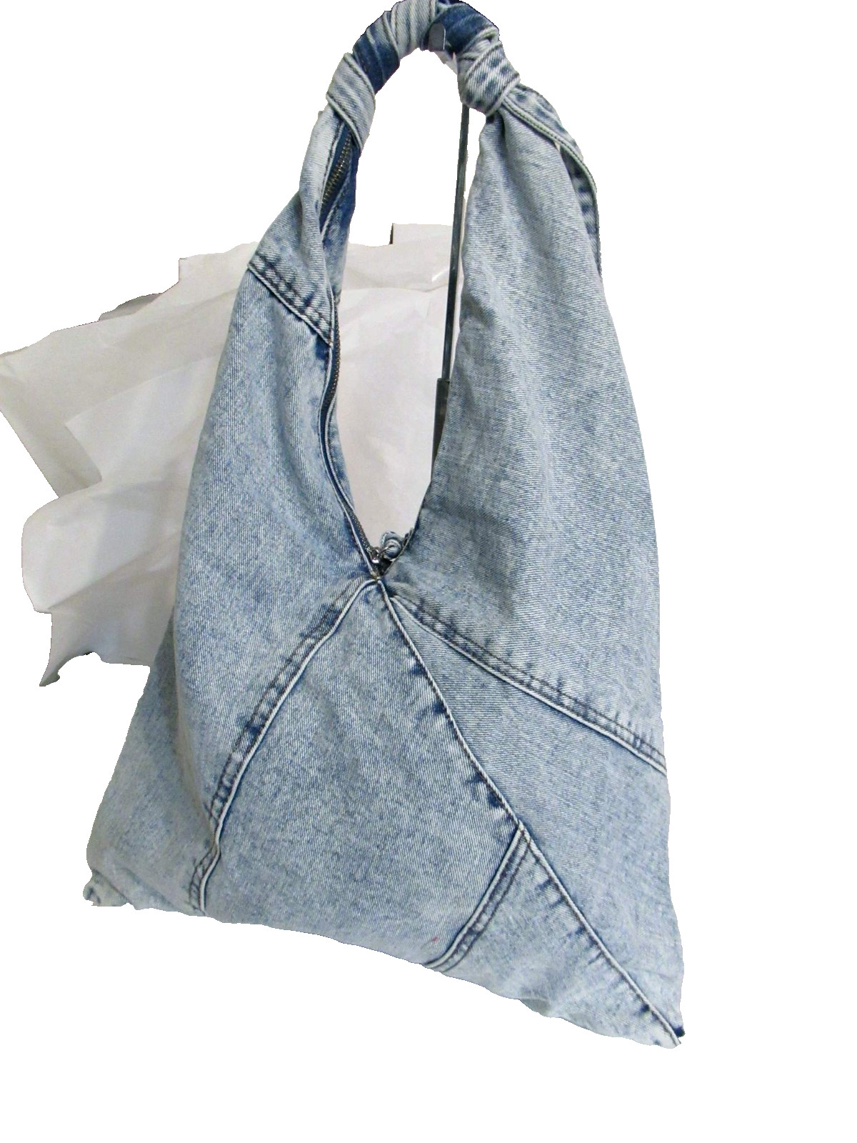 ITALIAN TRENDY WASHED JEANS HOBO BAG DENIM BAG PURSE MADE IN ITALY