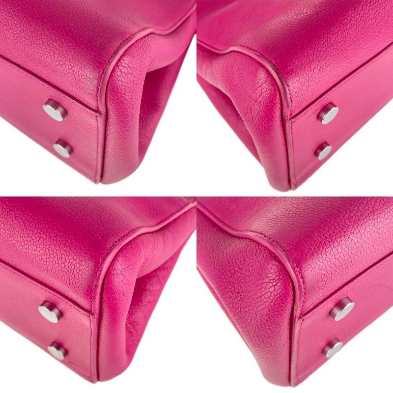 Saint Laurent Cabas Rive Gauche Leather Suede Pink 2way Handbag 2965