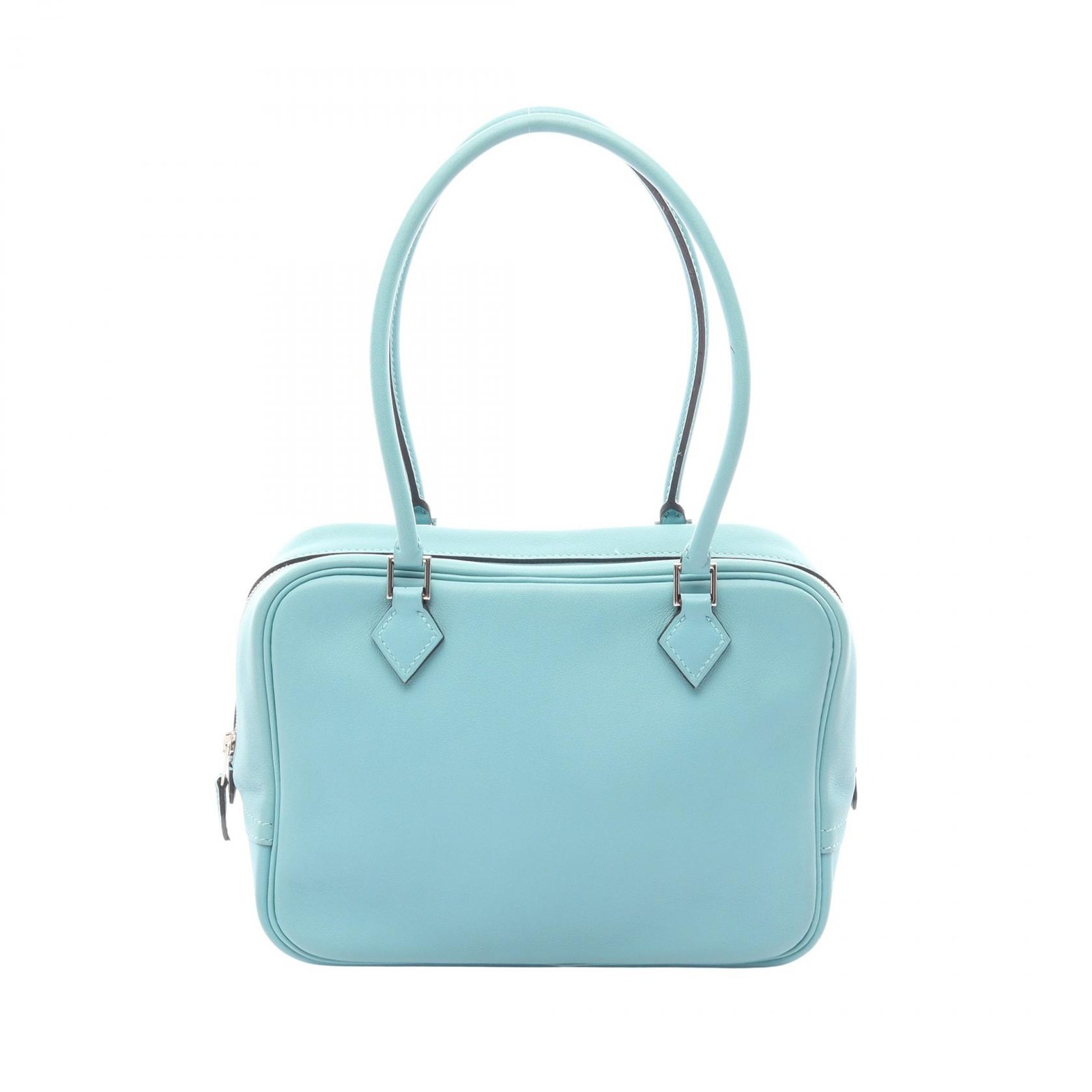 HERMES Mini plume 20 Handbag X Swift leather Blue atoll Used Women SHW