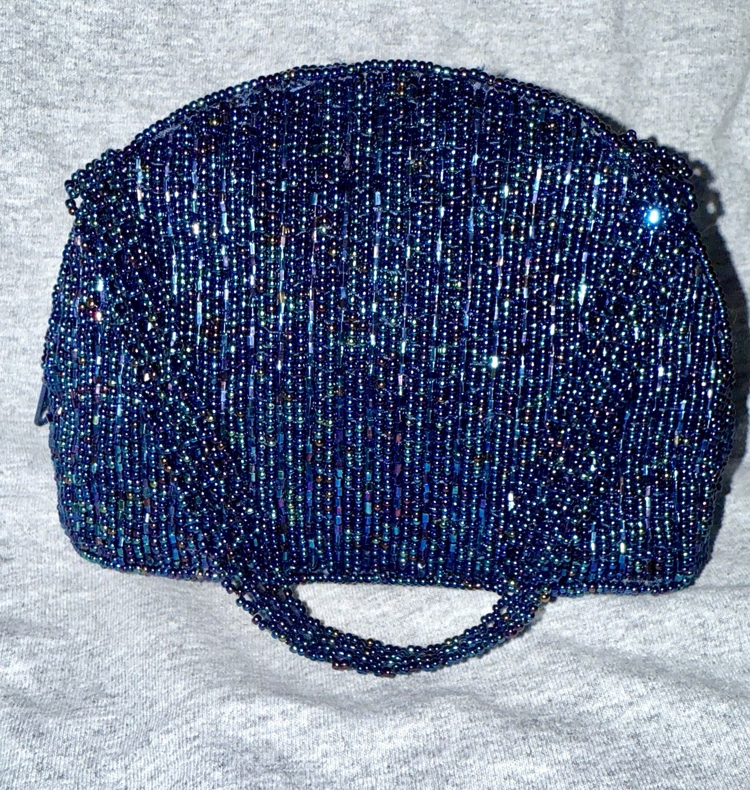 Small Fully Beaded Evening Bag Purse Beaded Handles By La Regale 5”x6” Gorgeous!