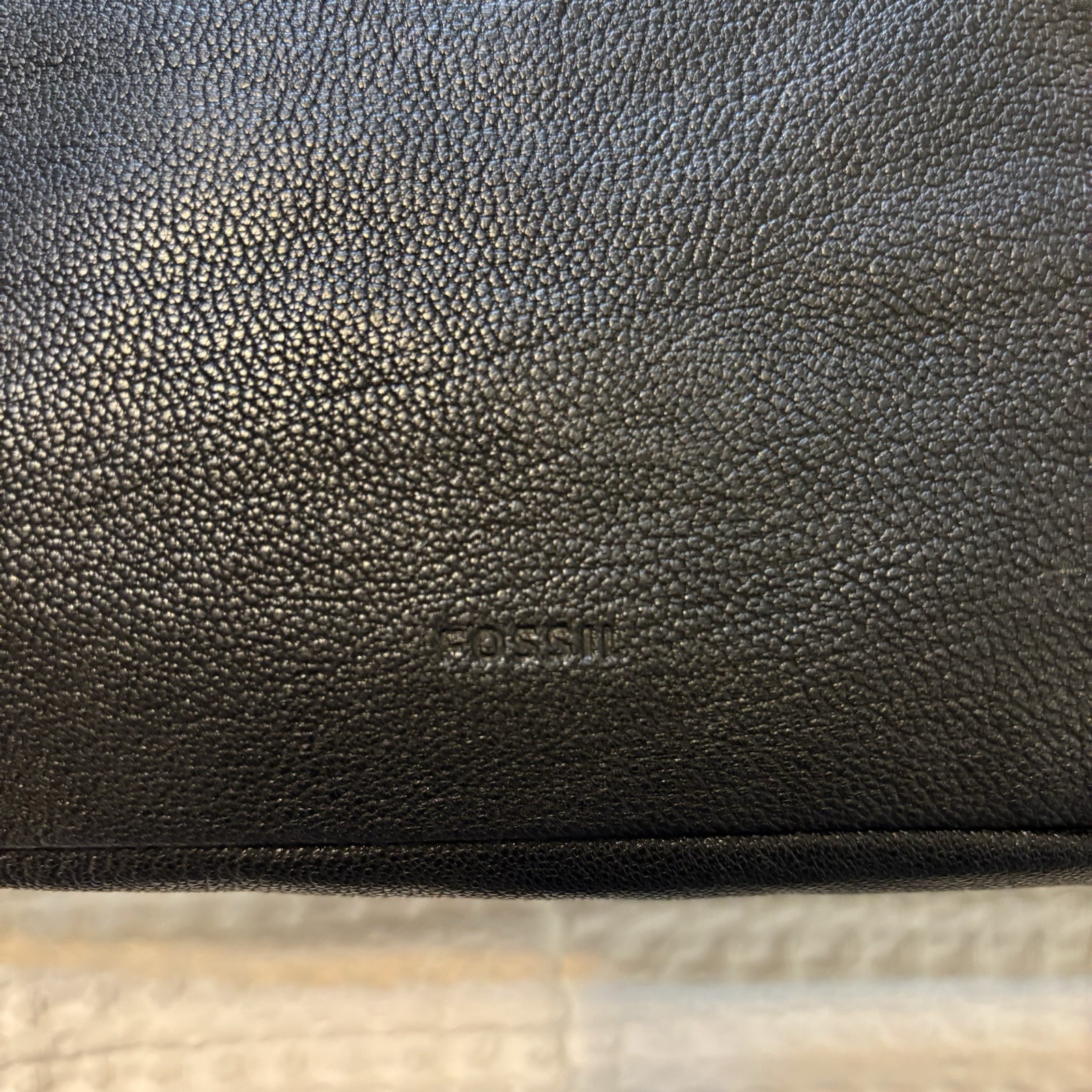 Fossil Vintage Corey Leather Black & Tan Crossbody Bag
