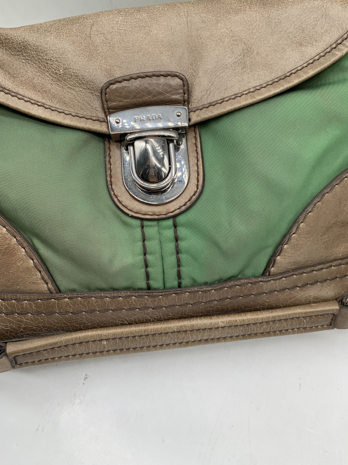 Prada Nylon‑Leather Chain Under‑arm Bag/WJ07113722/3722
