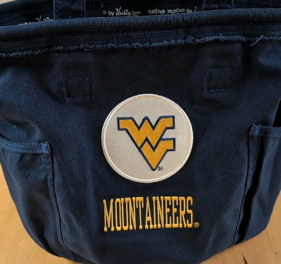 WVU West Virginia University Mountaineers Canvas Thirty-One Retro Metro Tote Bag