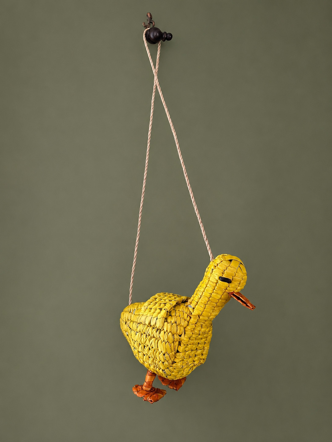 Handwoven Palm Leaf Duck Purse Querétaro Mexico Novelty Shoulder Bag