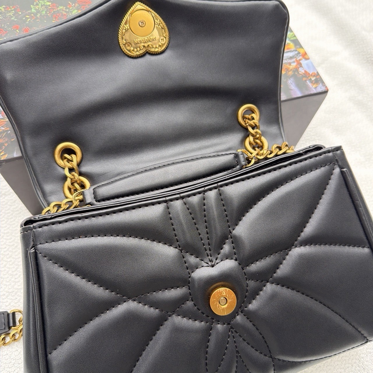 Dolce & Gabbana Devotion Black Quilted Shoulder Bag Strap w/ Box Dust Bag