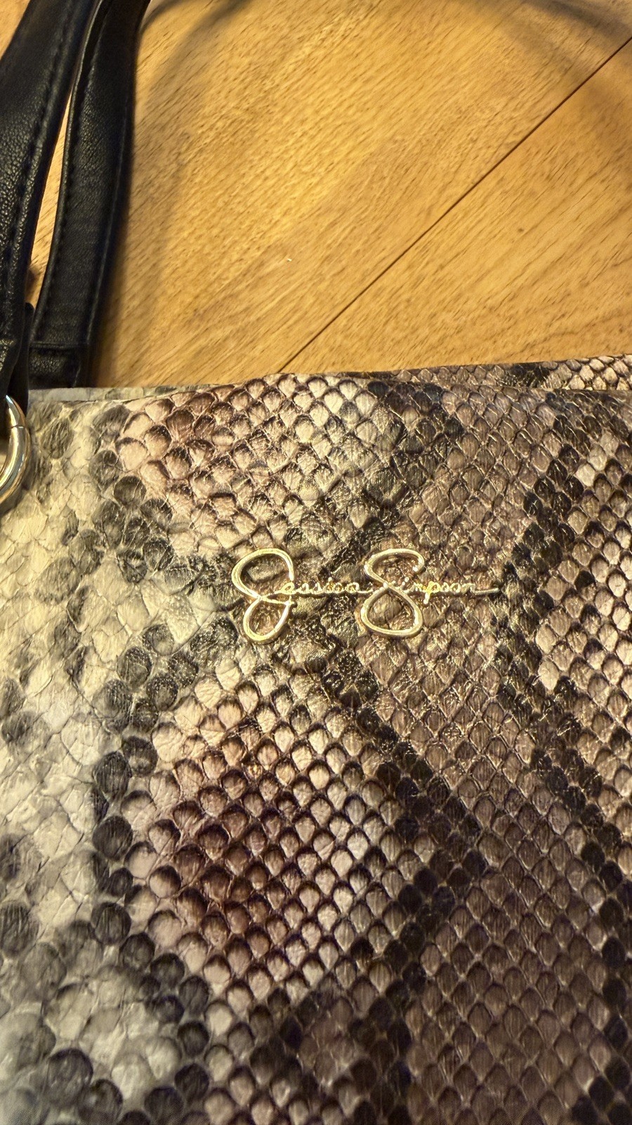 Jessica Simpson Snakeskin Print Purse/ Adjustable Shoulder Strap
