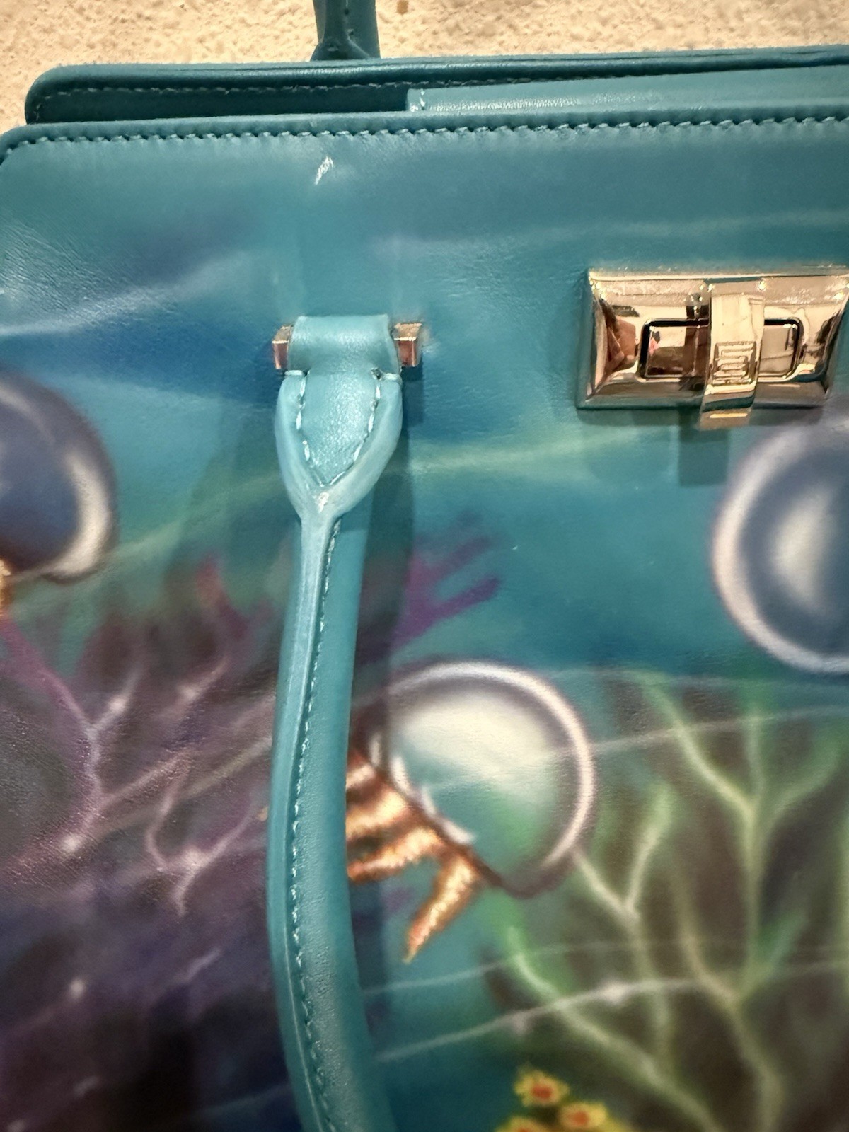 Shiatzy Chen Hand Painted Ocean Jellyfish Neo-oriental Chic Satchel Bag