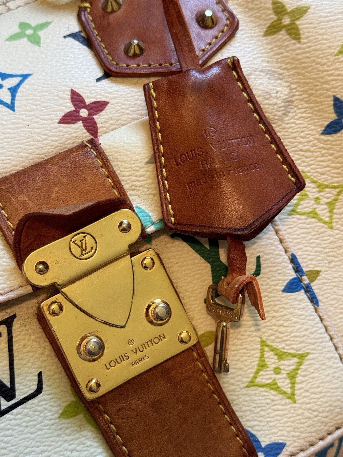 Louis Vuitton Takashi Murakami Monogram Multicolore Speedy 30 White