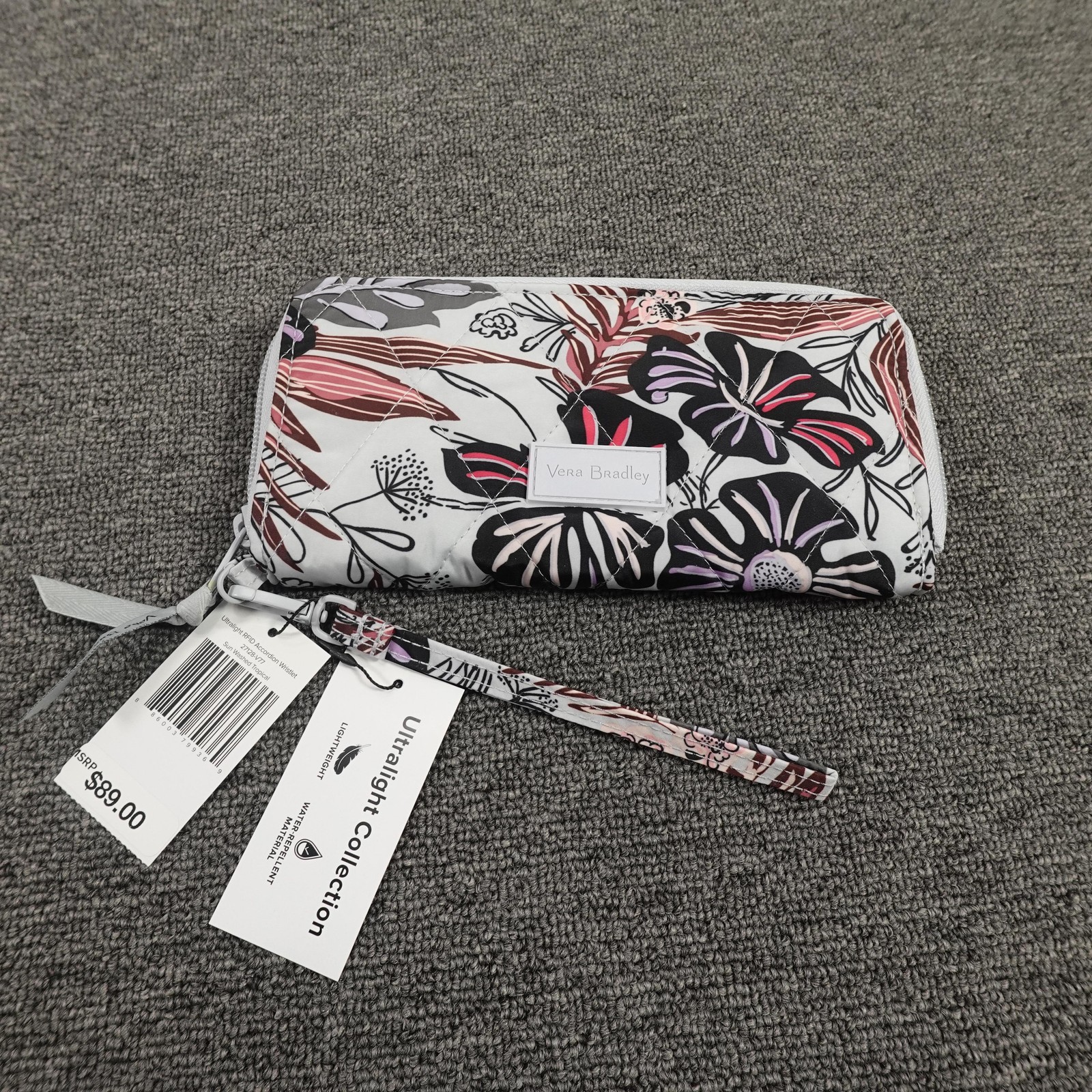 Vera Bradley RFID Wristlet Clutch Womens Small Sun Washed Tropical Ultralight