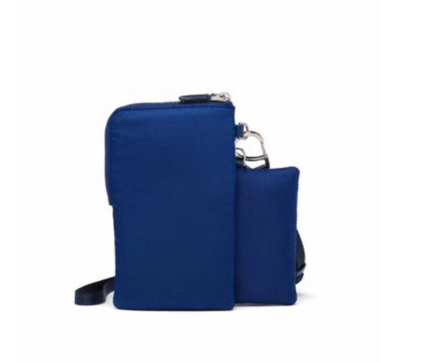 Authentic Prada Re Nylon Cellphone Case Lanyard 2 Pouch Blue Tessuto NIB