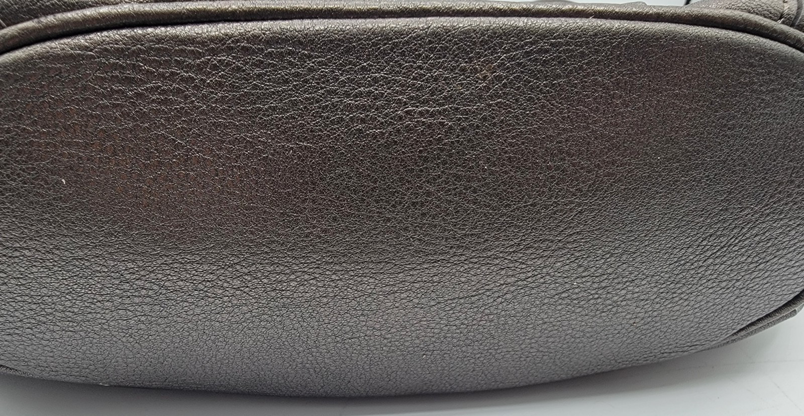 Brighton Nikki Grey Brown Leather Lace Applique Heart Charm Shoulder Purse Bag