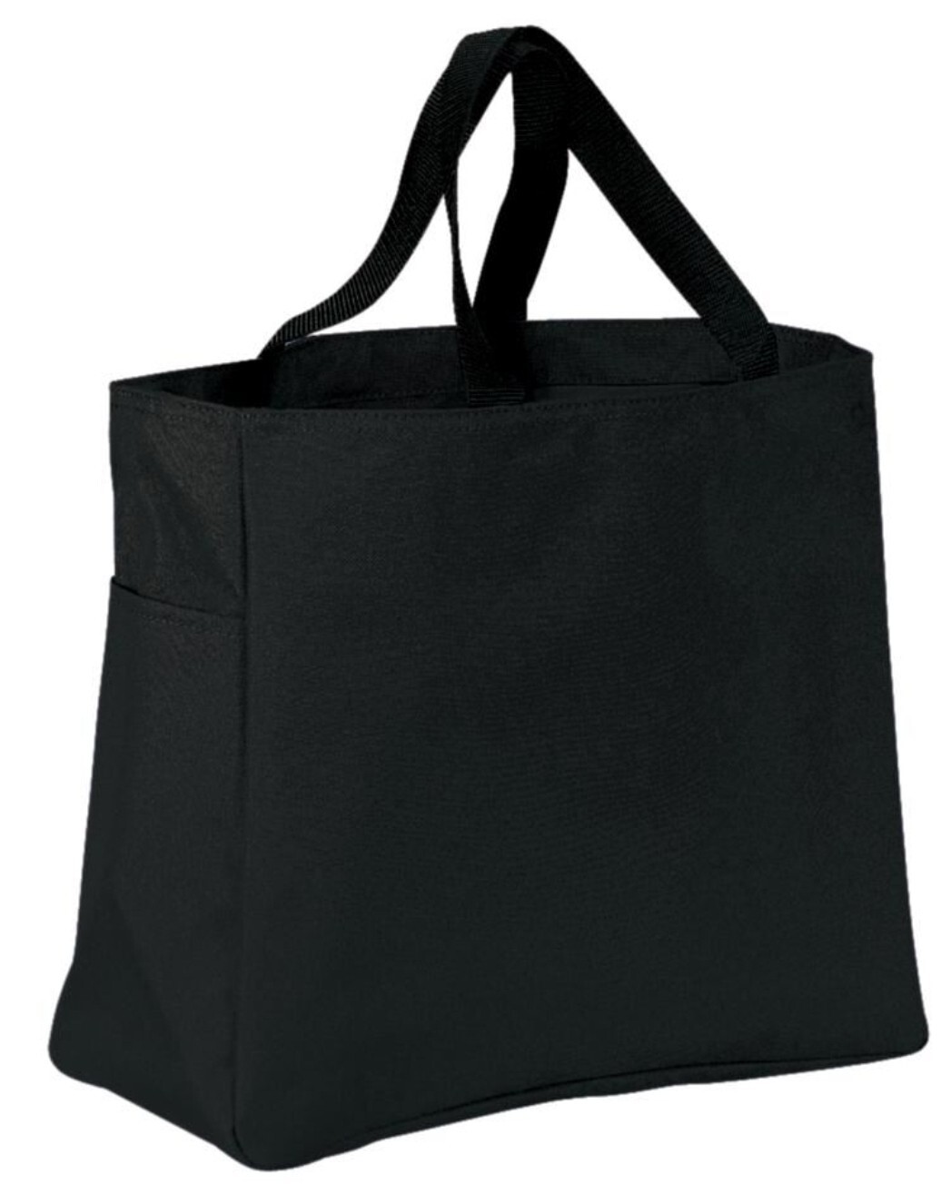 New PORT AUTHORITY Black Open TOTE BAG WITH SIDE POCKET NEW Beach B0750 SALE!🔥