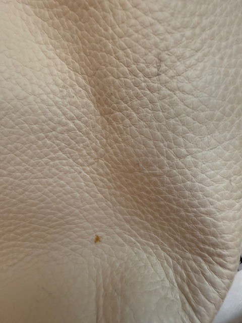Cole Haan Handbag PEBBLED CREAM/Brown trim LEATHER Shoulder Handbag Purse NWOT
