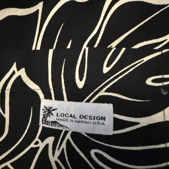 Hawaiian Reversible Tote Bag Local Design – black & white / purple &green sku56