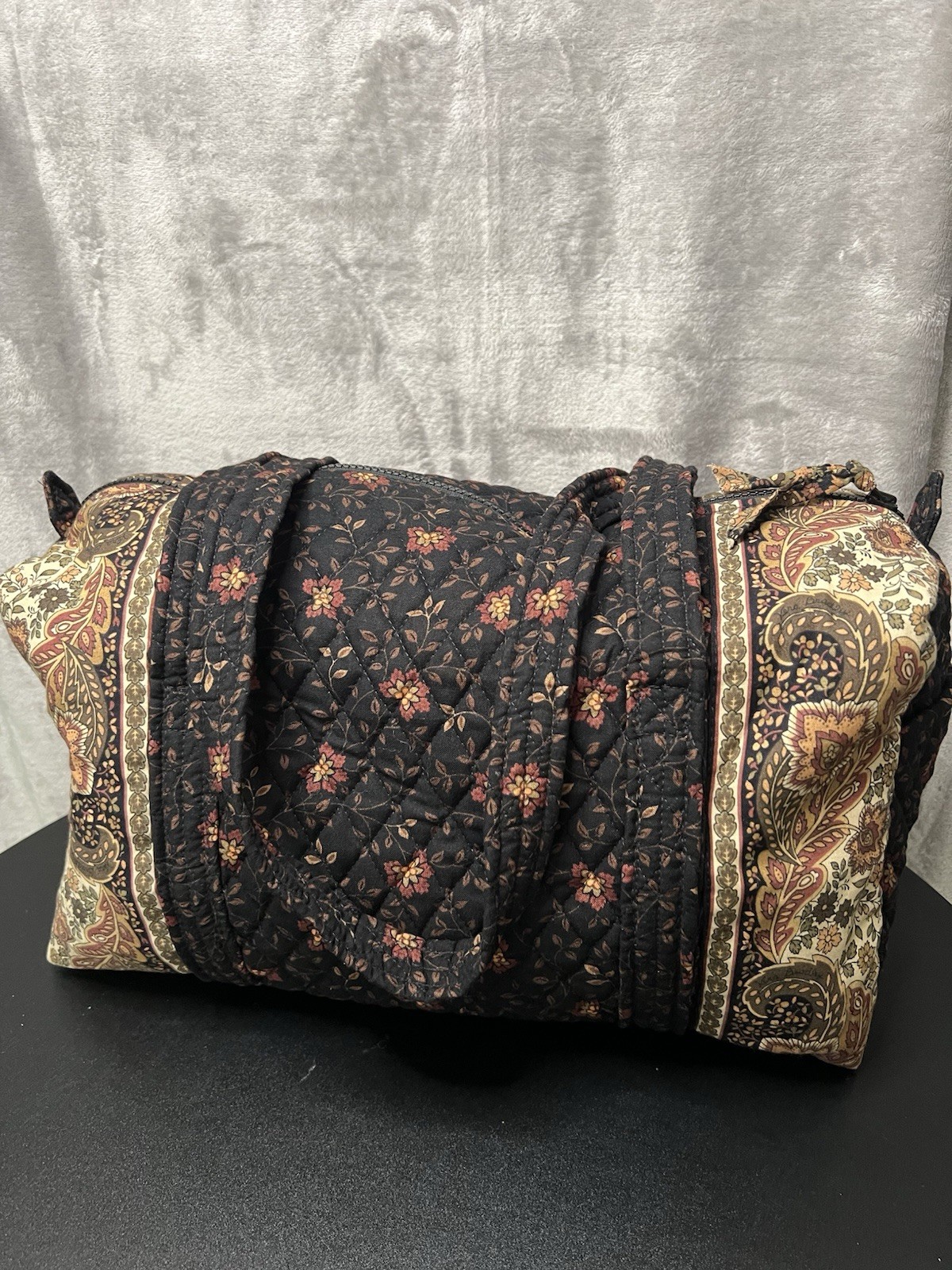 Vintage Vera Bradley Black Walnut Small Duffel Bag NWT Retired Quilted Travel