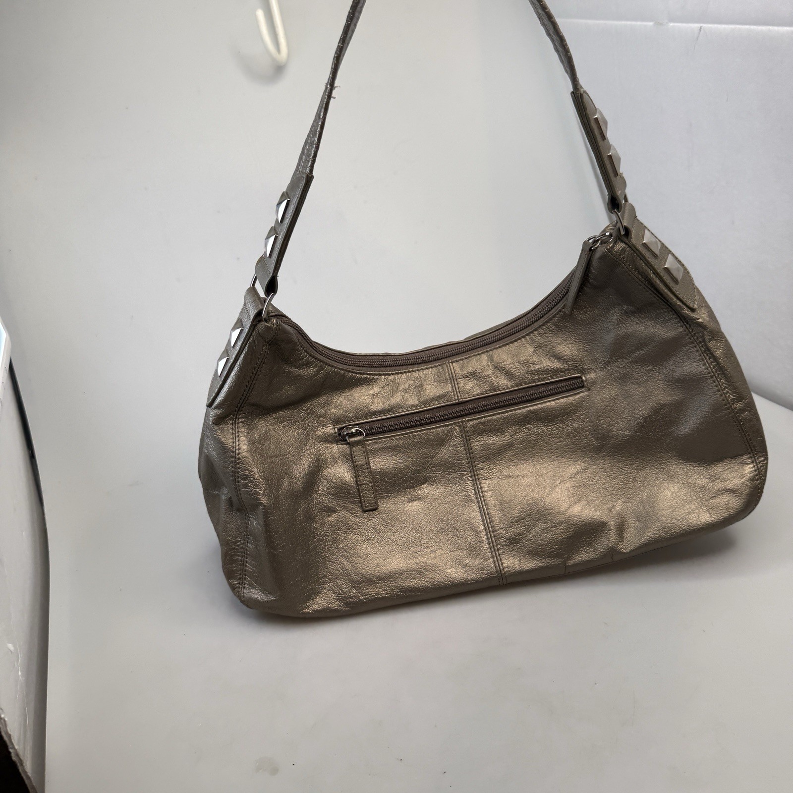 Rolfs Vintage Gold Leather Hobo Shoulder Bag Size 13W 6H 4.5D EUC Handbag