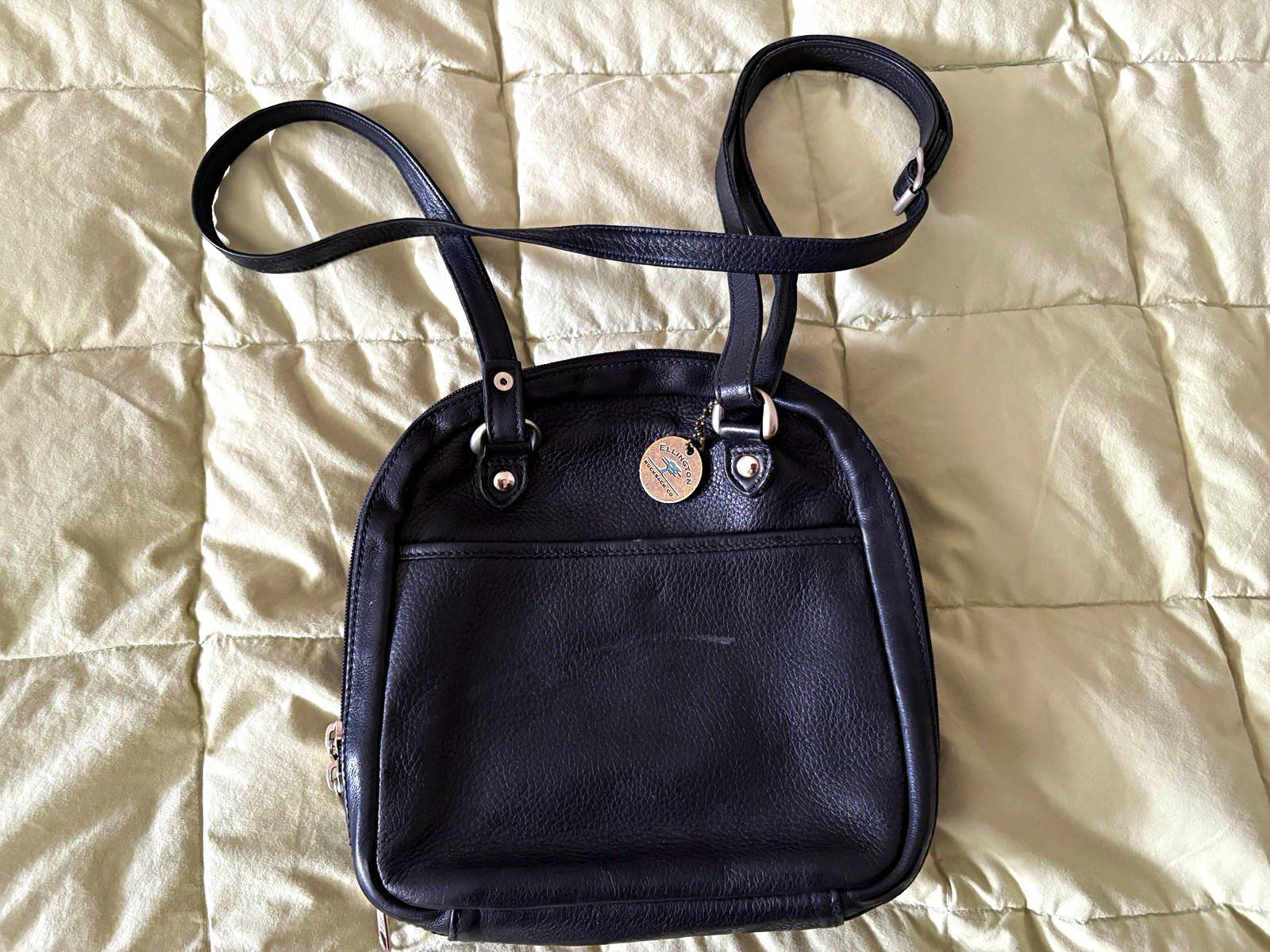 Ellington Rucksack Co. Small Black Pebbled Leather Travel Crossbody Bag