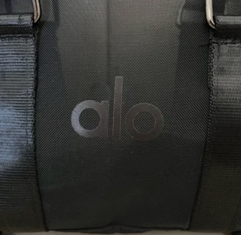 Alo Yoga Mini Sheer Mesh Duffle Bag Black Lightweight Gym Travel Tote NWB