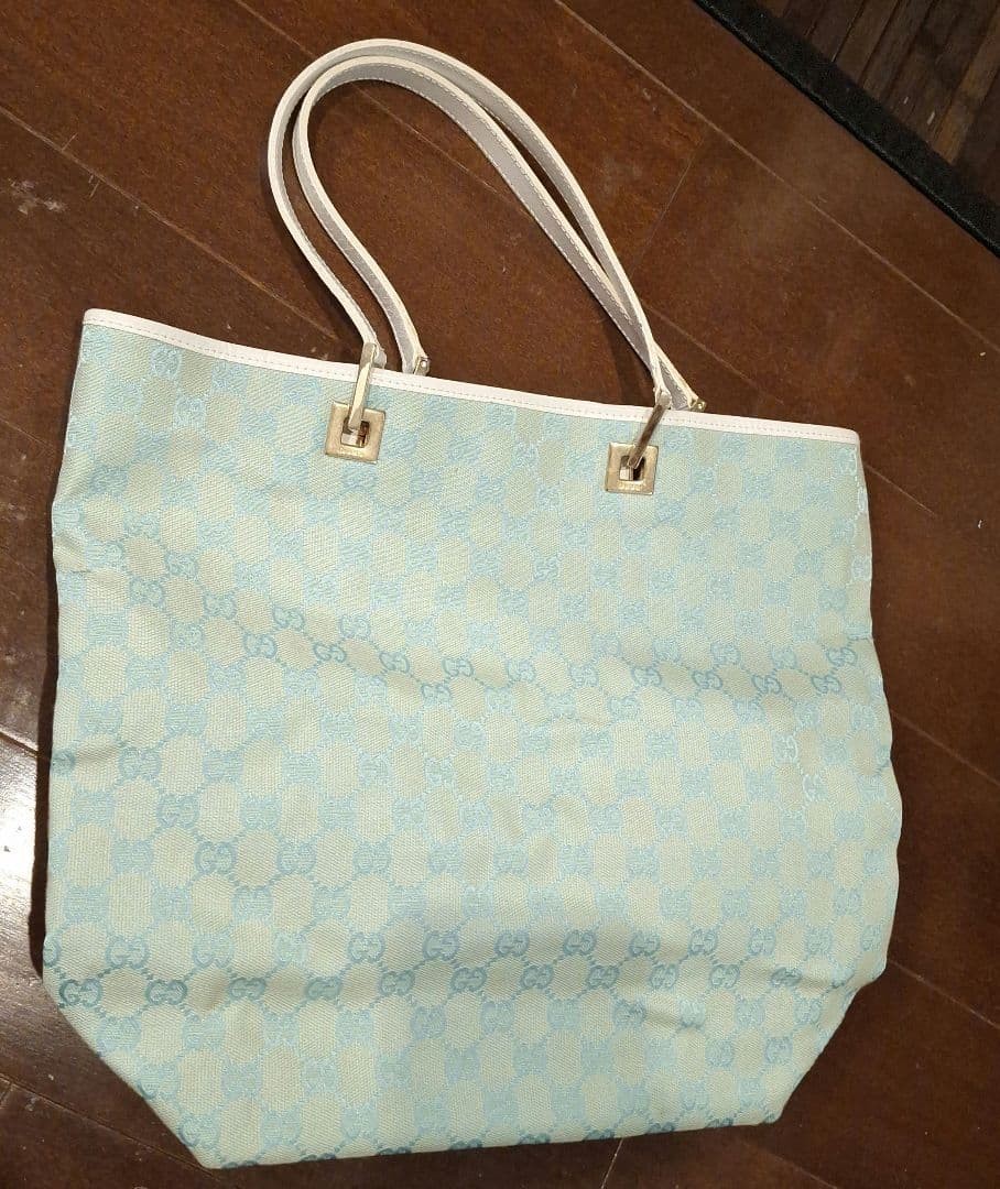 GUCCI GG Tote Bag Light blue Women Auth 11.81 x 13.77 x 3.93inch