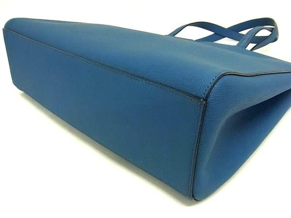 Valextra V-line Horizon Leather Tote Bag Blue FC7263