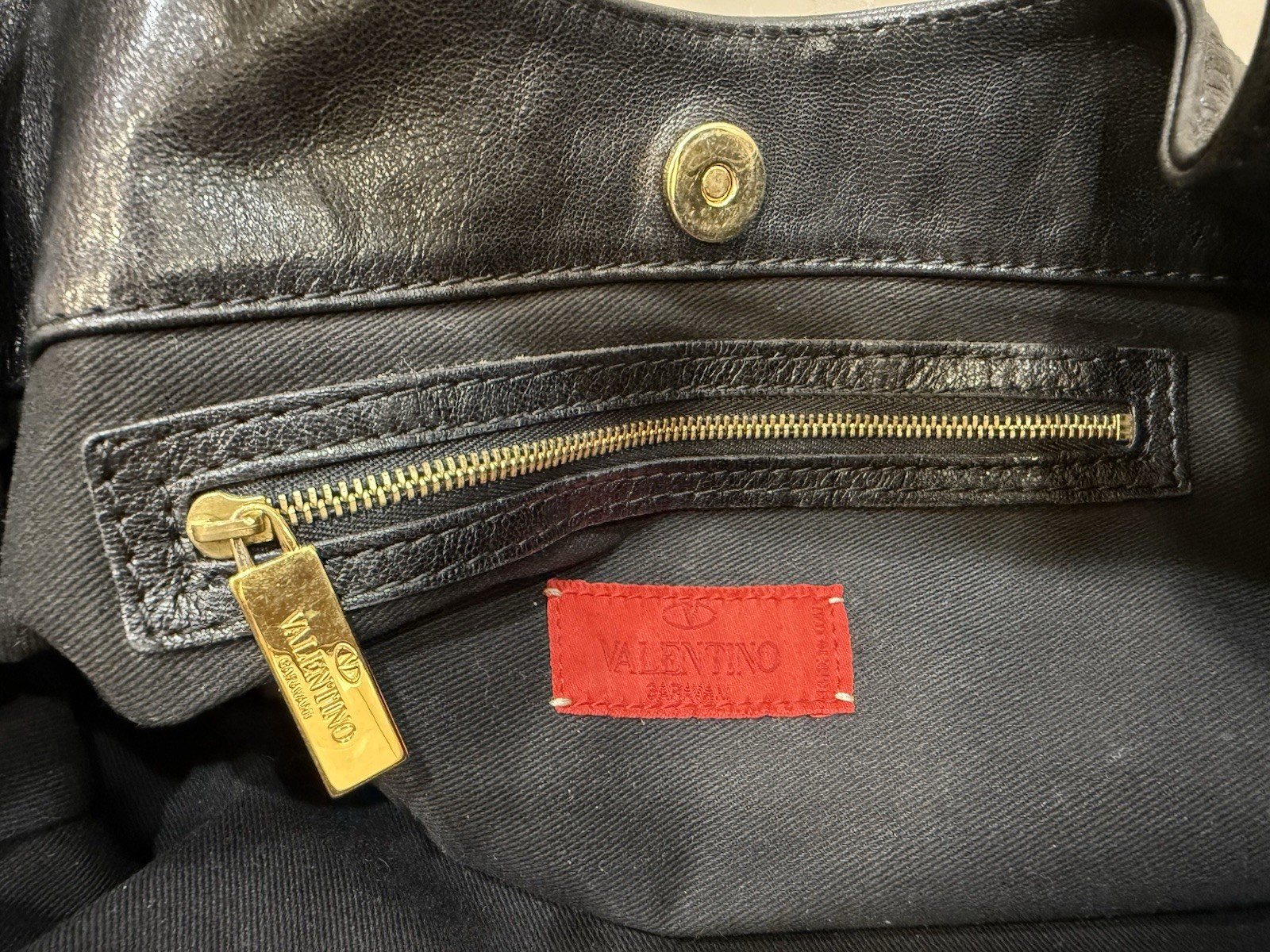 Valentino Lucca Nuage Leather Hobo Bag Black
