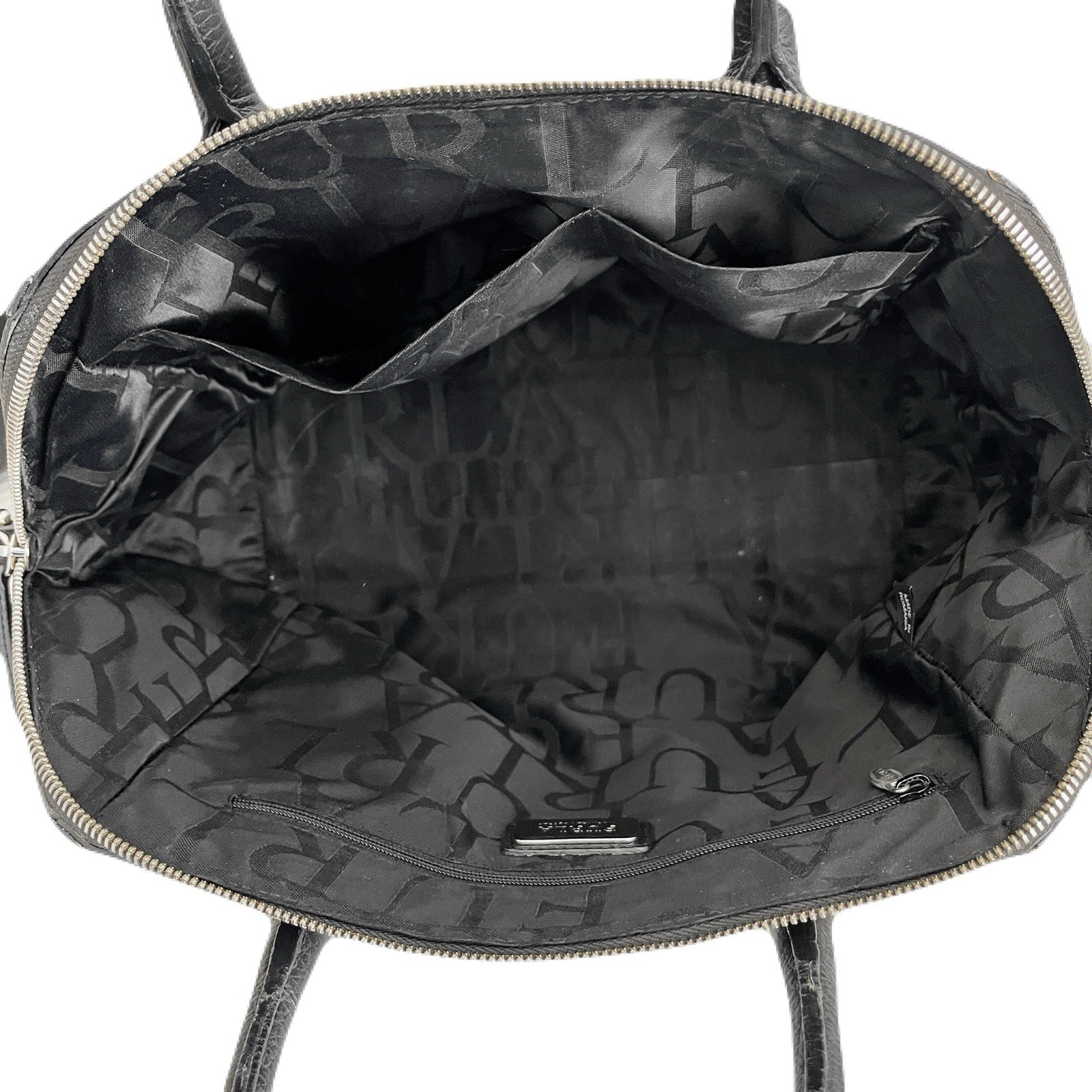 Furla Black Pebbled Leather Satchel Crossbody Bag
