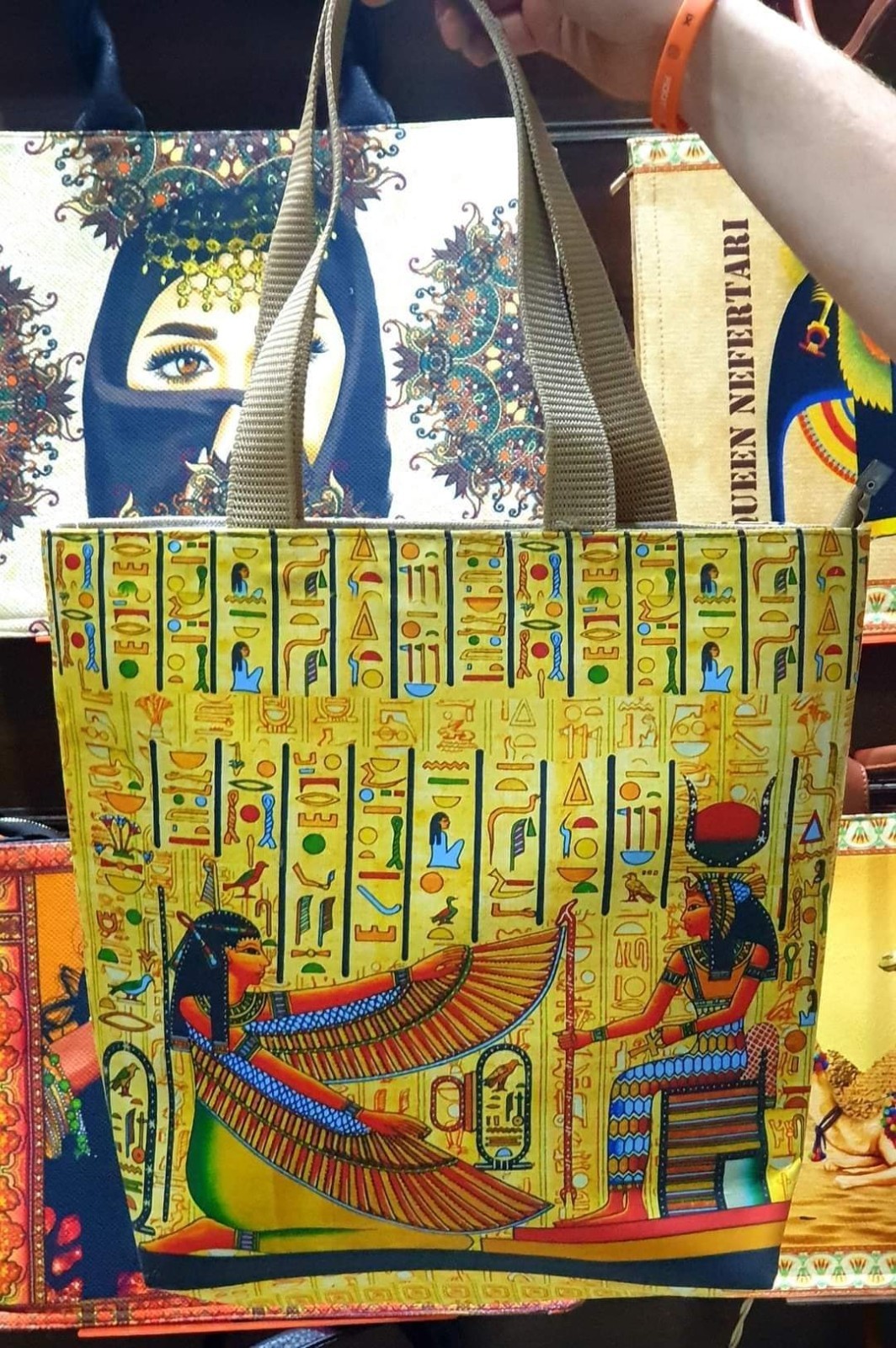 RARE Cleopatra Egyptian Tote Bag Durable Canvas Handbag for Everyday Use WOMEN