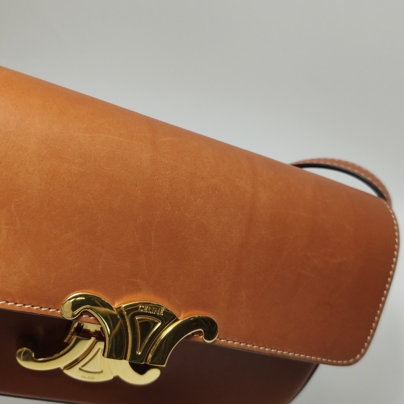 Celine Claude Small Brown Smooth Leather Shoulder Crossbody Bag US Ship