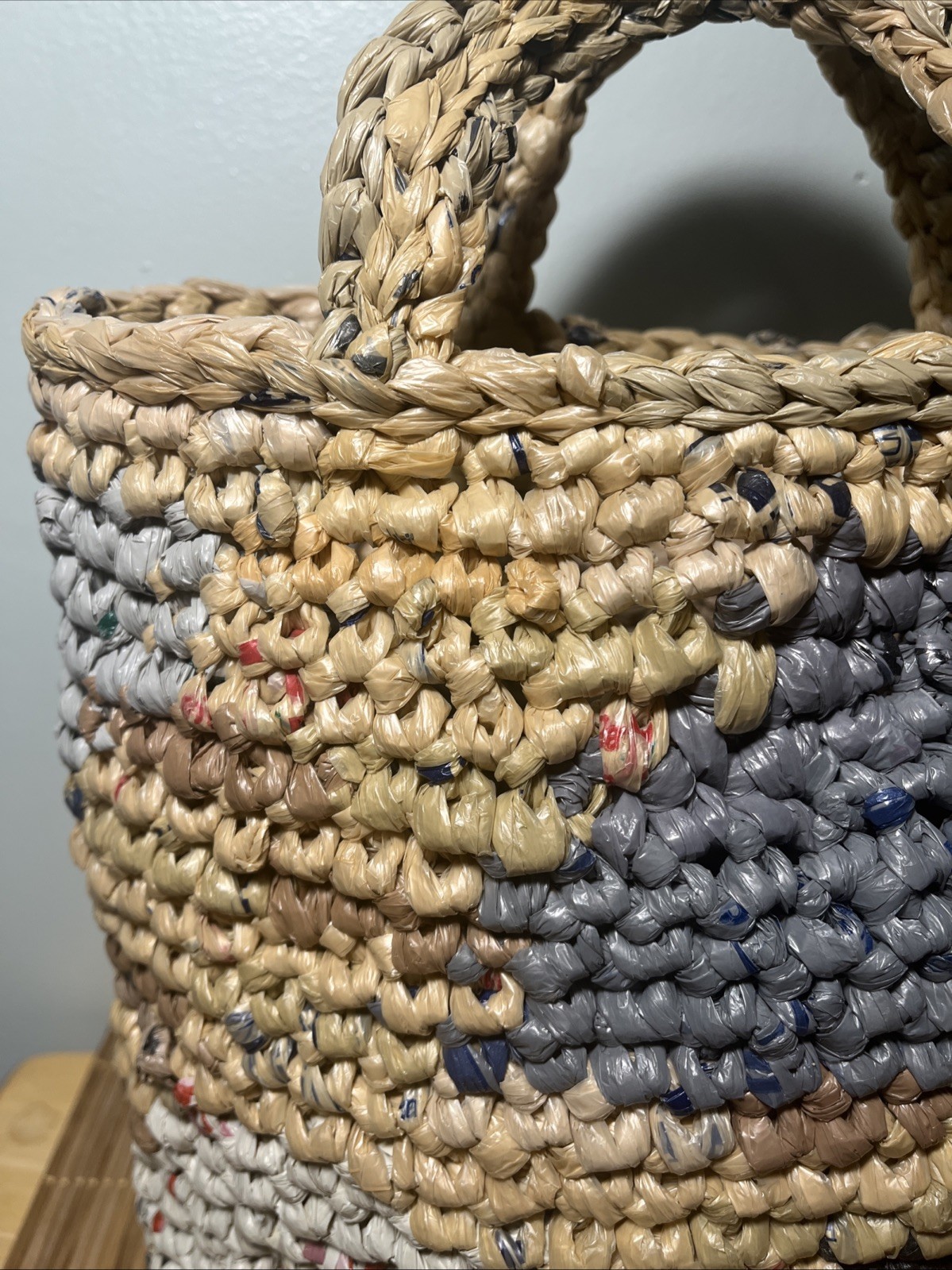 Handmade Crocheted Tote Bag recycled Plastic Bags “Plarn”
