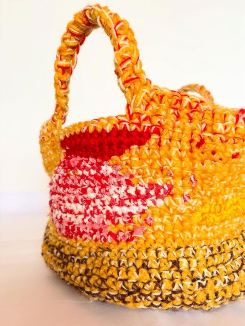 Handmade Multi-Color Crochet Bag – Unique Design, 25cm x 34cm