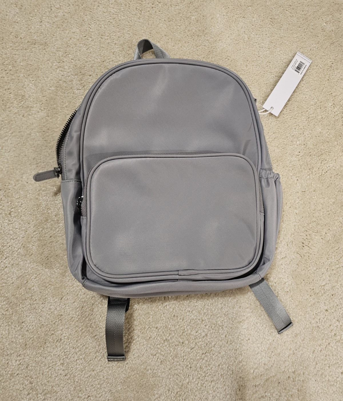 Stoney Clover Lane Gray Zip Backpack Adjustable Strap Lined Pockets