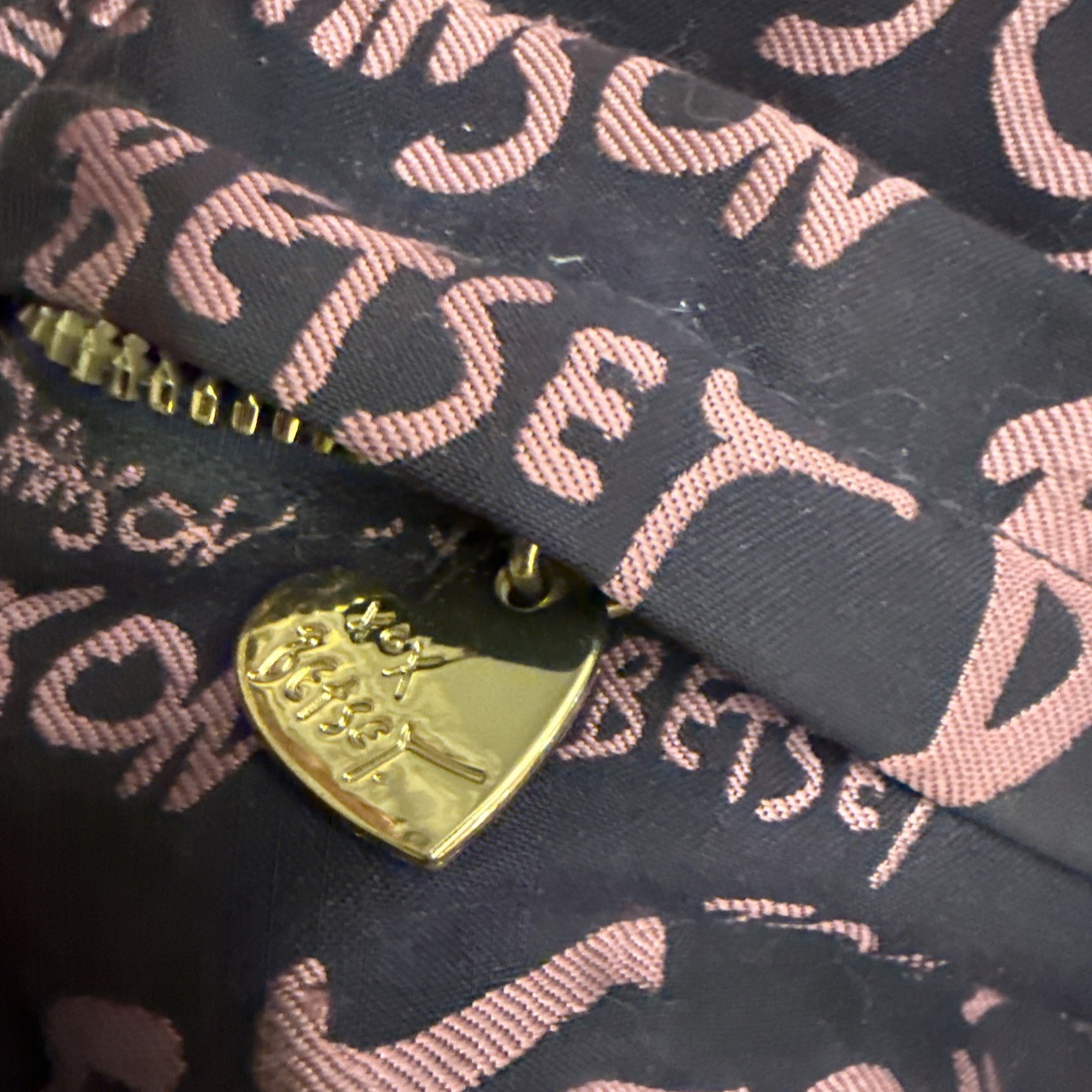 Betsey Johnson Logo Backpack Purple/ Pink Zip Exterior & Interior Pockets