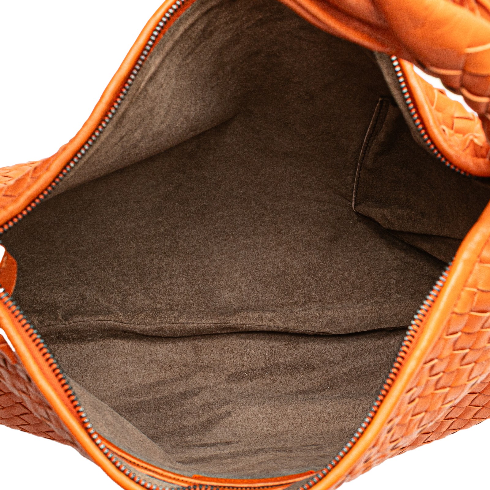 Bottega Veneta Medium Nappa Intrecciato Fuzzy Hobo Pre-Loved Bag Orange