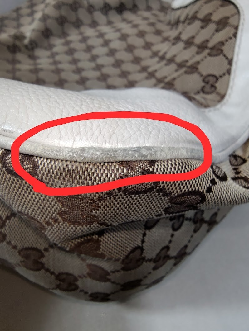 Gucci Tote Bag Soulder GG Canvas G Gold Authentic 453T0454