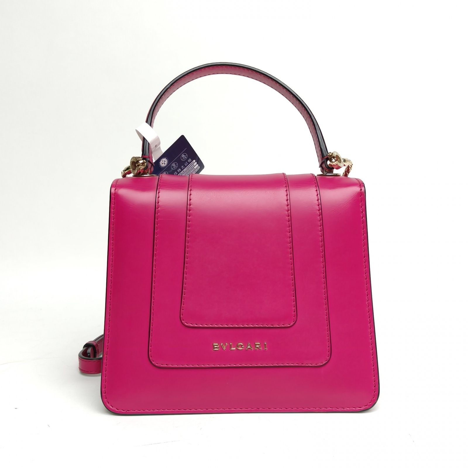 BVLGARI Serpenti Forever Accordion Mini 18cm Purple Calfskin Crossbody Bag