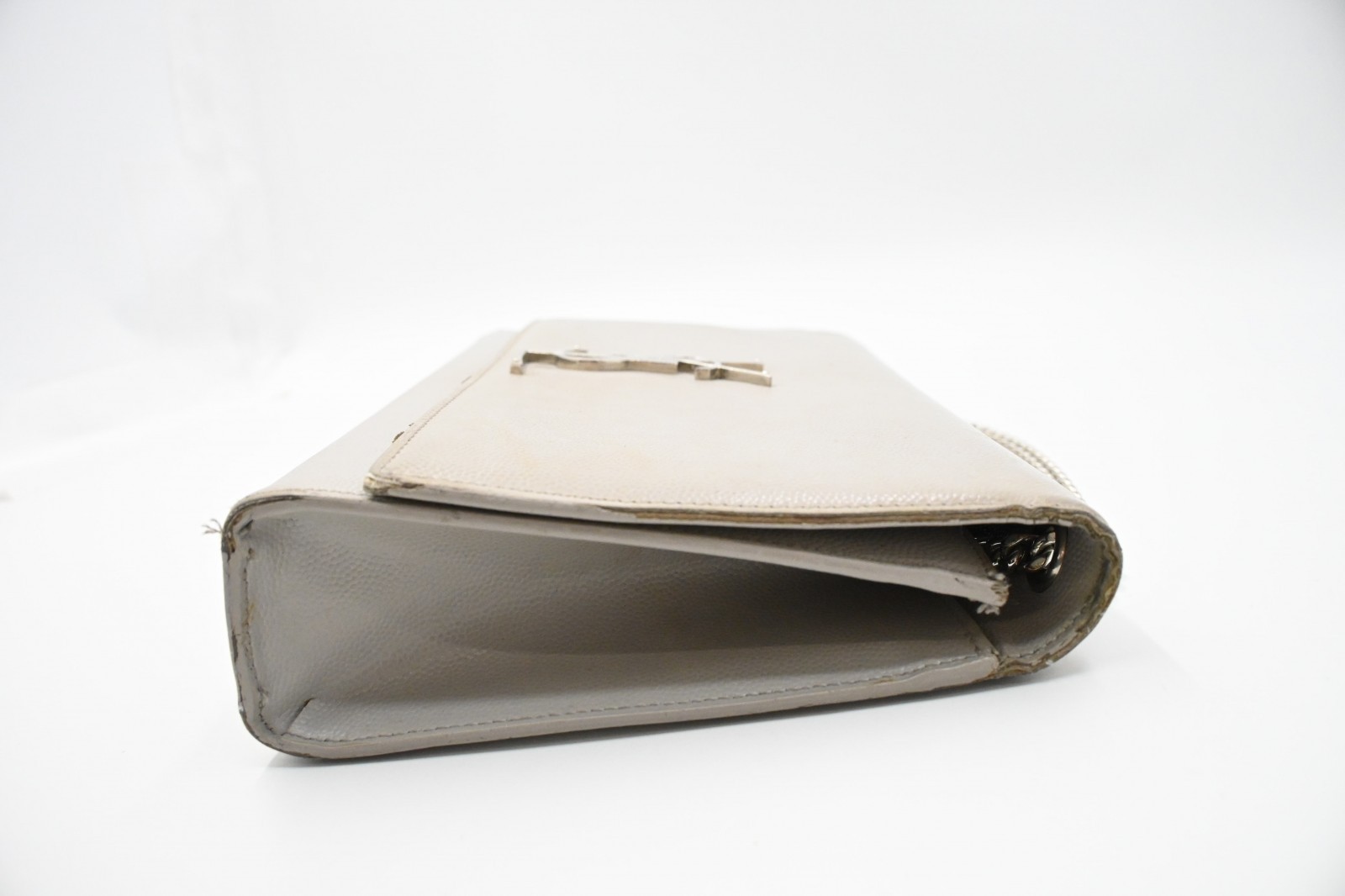 Authentic Saint Laurent Kate Chain Shoulder Bag, Gray