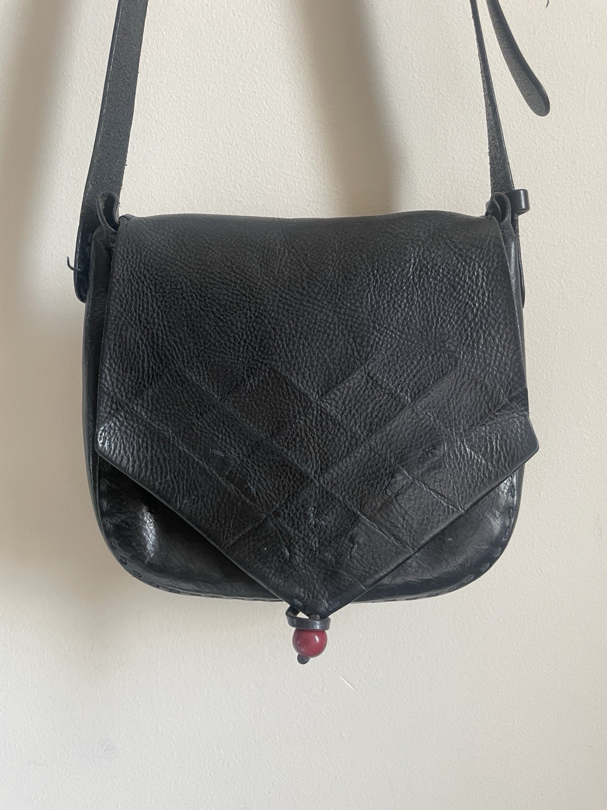 Henry Cuir black leather handbag crossbody PLEASE READ purse Italy Totokaelo