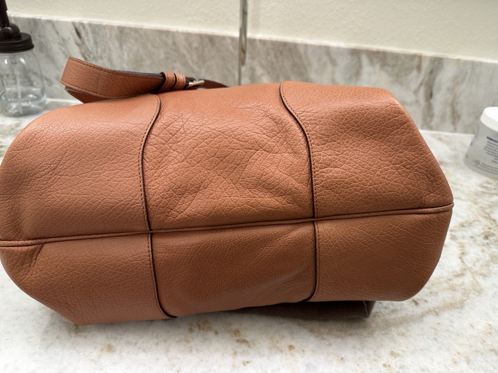 CELINE Orlov Brown Satchel Top Handle Bag w/ Strap, Charm, Dust Bag, Cards