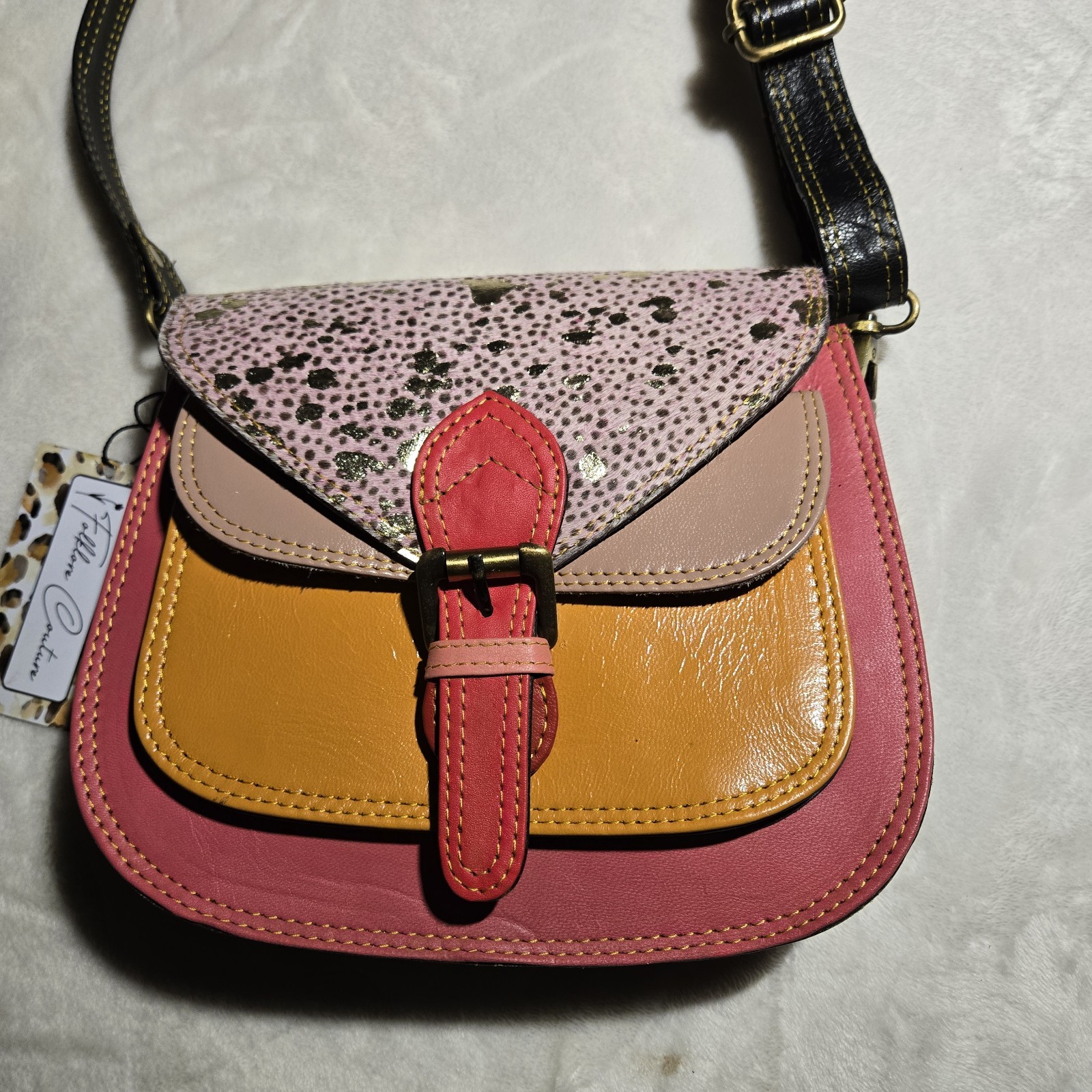 Folklore Couture Recycled 100% Leather Crossbody Saddle Bag – One Of A Kind Eco