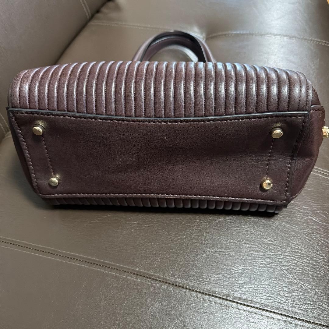 COACH Brown Leather Pleated 2Way Satchel Shoulder Handbag Vintage