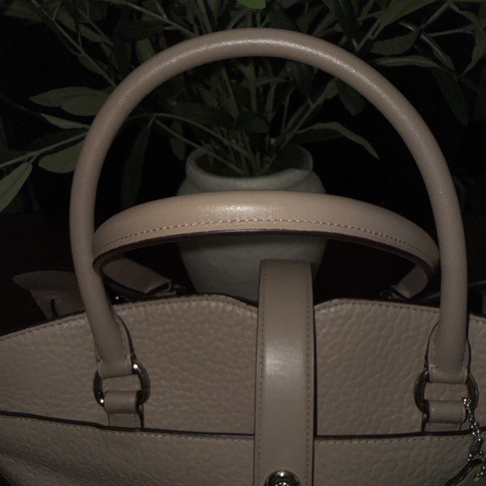 Coach F37575 Mercer 30 In Stone Soft Grain Leather Convertible Satchel