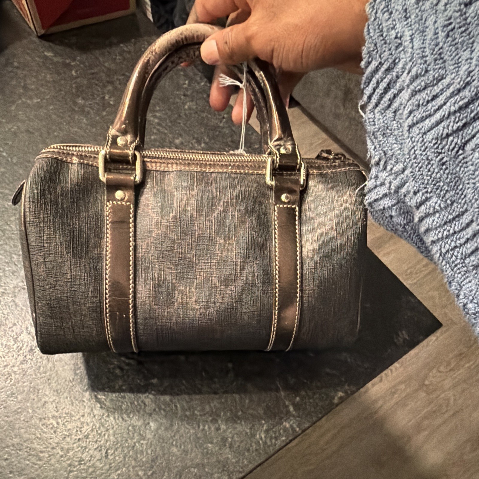 Gucci GG Supreme metallic bronze Mini Joy Boston bag